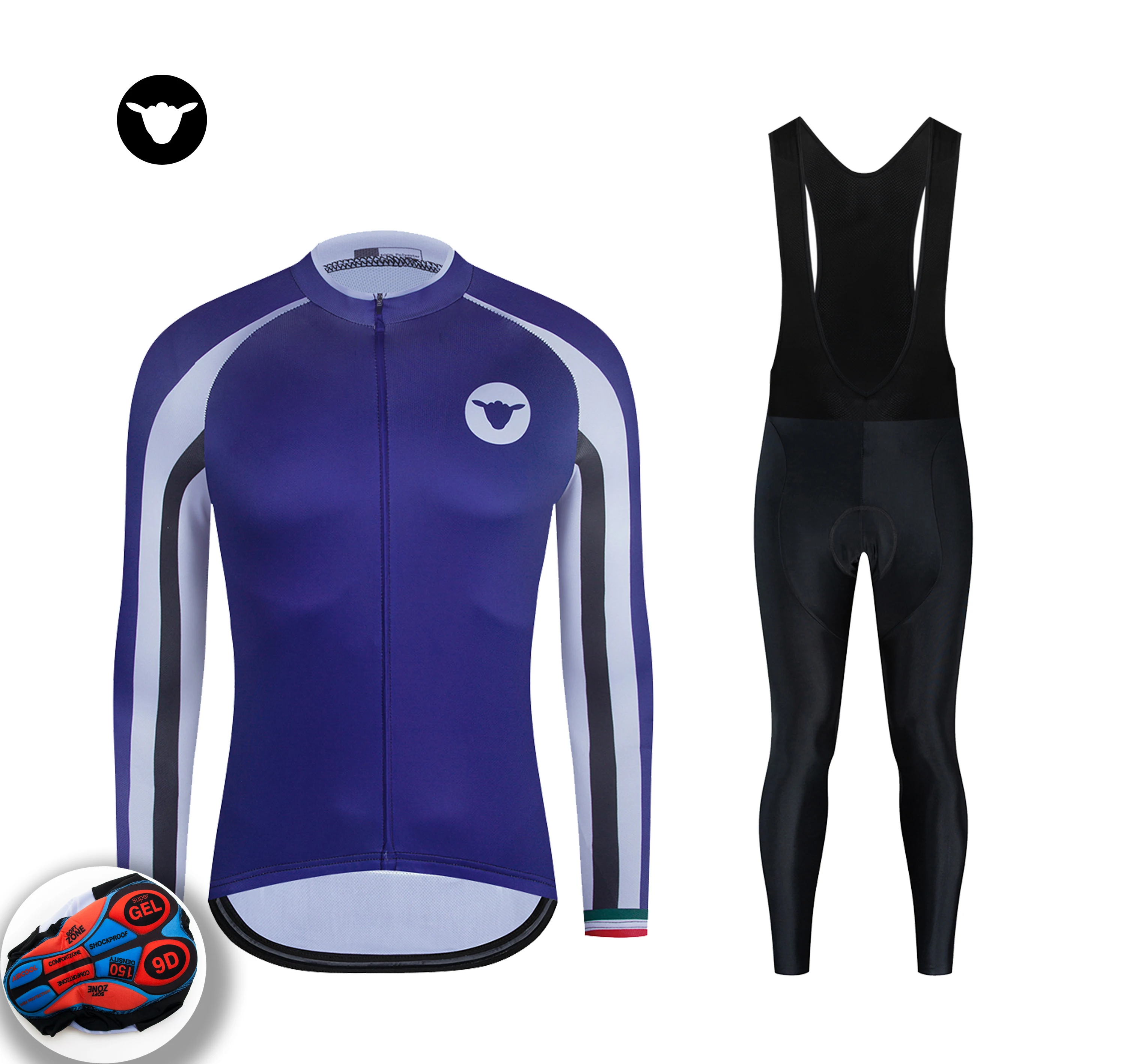 

Custom Sublimated Cycling Clothing Uniforms Bike Jersey Bike Clothing Design Breathable Cycling Jersey and Bib Short Set SuitOEM