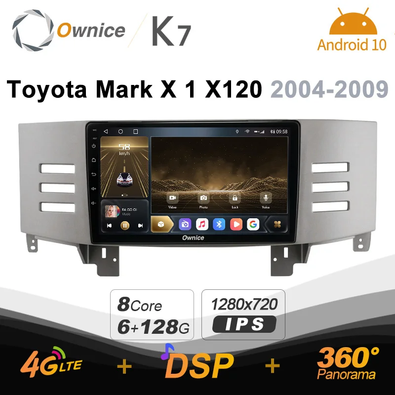 

Автомобильный радиоприемник Ownice 6G + 128G Android 10,0 для Toyota Mark X X120 1 2004 - 2009 мультимедийный плеер аудио 4G LTE GPS Navi Stereo