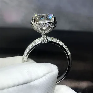 Роскошное женское кольцо обещания в форме сердца из стерлингового серебра 925 пробы AAAAA cz обручальное кольцо для женщин эффектные кольца ювелирные изделия