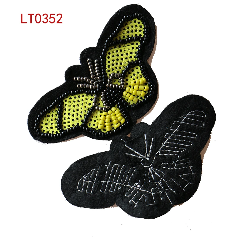 Стразы Декоративные нашивки с бисером значок бабочки вышитые аппликации для