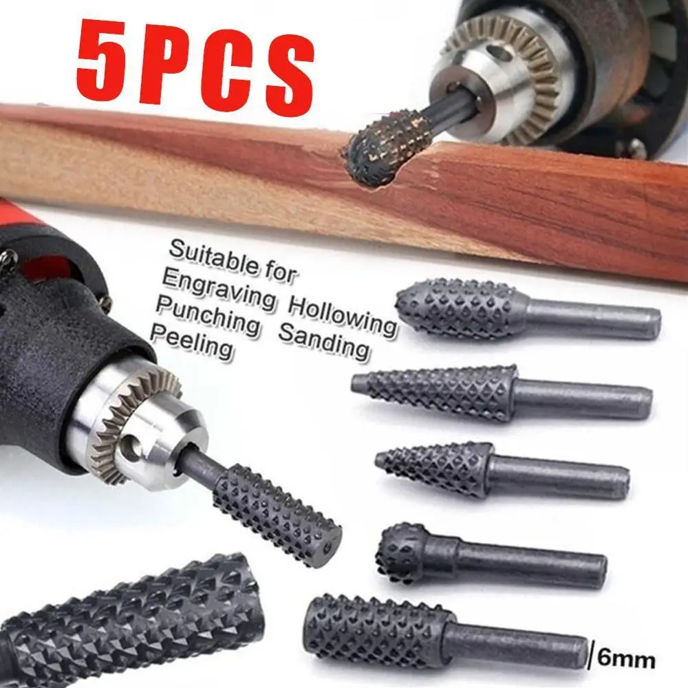 5 шт. мощный деревообрабатывающий Рашпиль в форме зубила вращающаяся тисненая