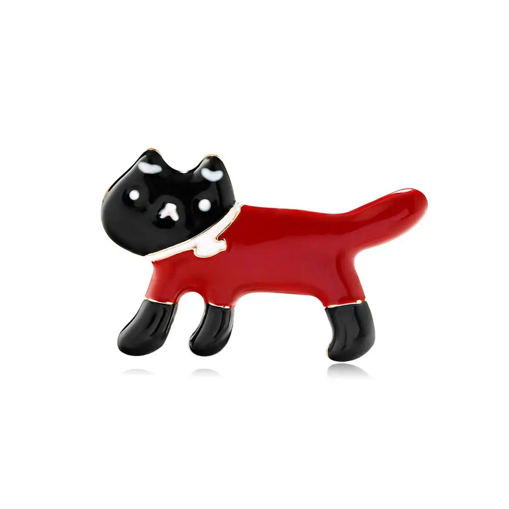 3 шт./лот модные эмалевые Броши с изображением мультяшного белого черного кота