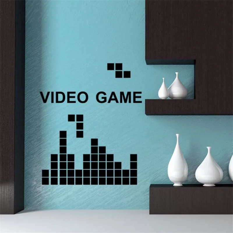 Новые креативные настенные наклейки Тетрис украшения детской комнаты обои