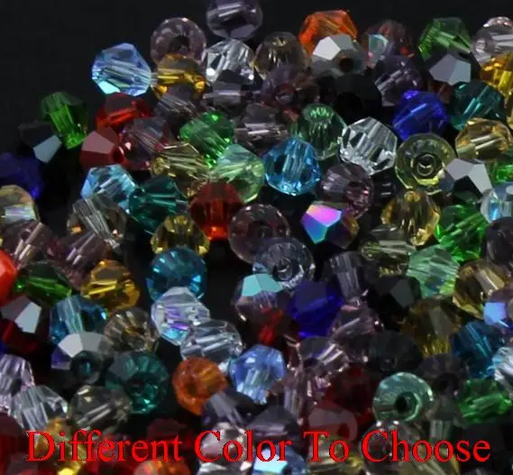 

4mm 2000Pcs/lot hfg3 Bicone Faceted Glass Cuts Looses Crystal Beads Colored Mixed black bracelet necklace Making Spacer
