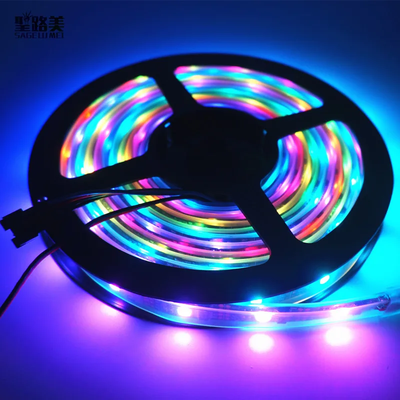 5 м/рулон DC5V WS2801 мечта Цвет 12 мм 5050 RGB Светодиодные ленты прибор приемно 32LED/m