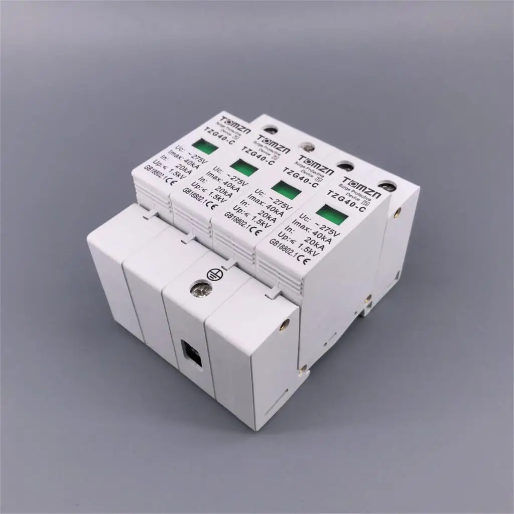 Фото Устройство защиты от скачков напряжения AC SPD 4P 20KA ~ 40KA 275V Обустройство дома Устройство защиты от скачков напряжения AC SPD 4P 20KA ~ 40KA 275V Обустройство дома