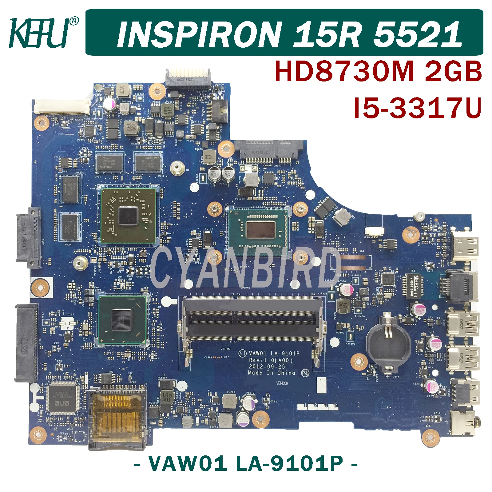 Оригинальная материнская плата KEFU VAW01 для Dell Inspiron 15R 5521 3521 с искусственной