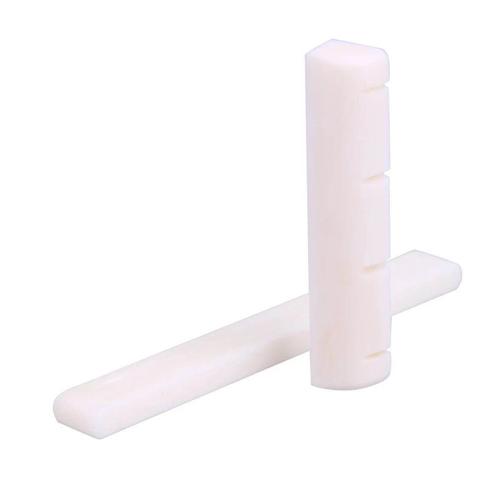 Бежевый кость буйвола нижний порожек гайка с прорезями для Гавайская гитара