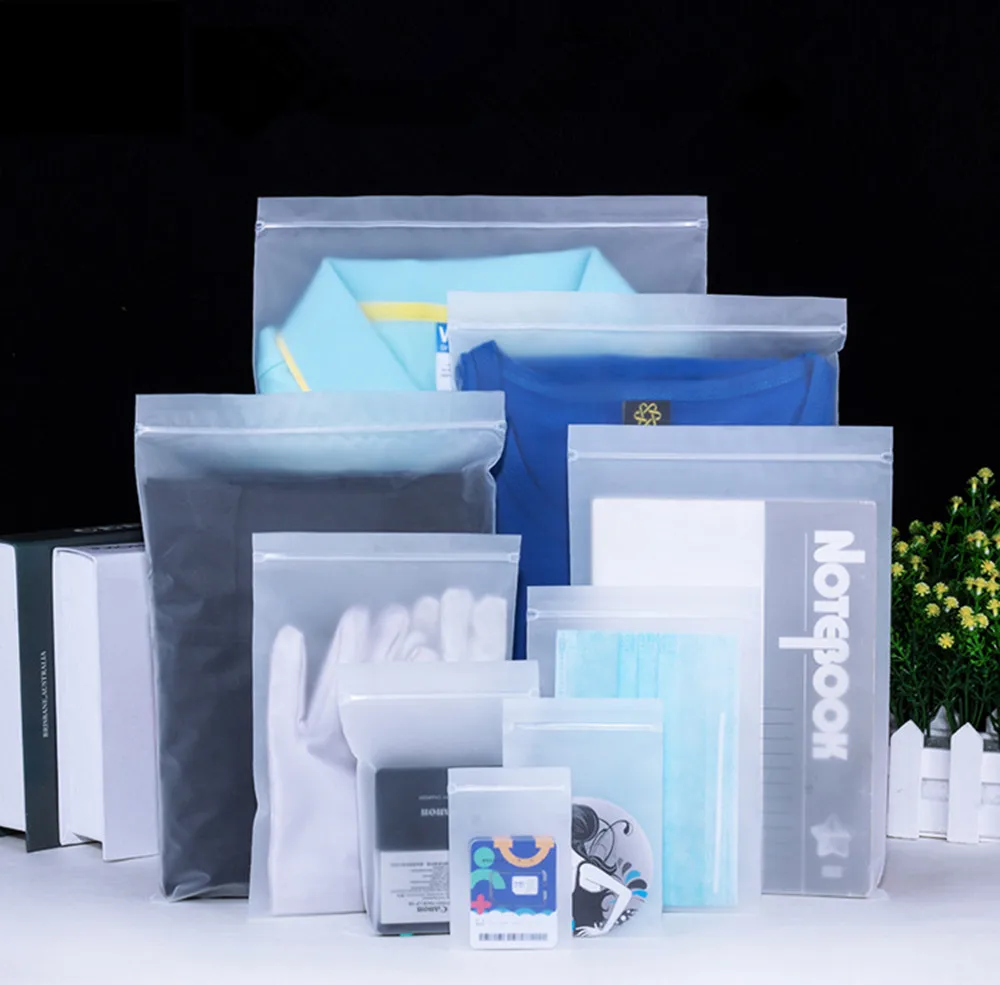 

100 шт., пластиковые пакеты на молнии для одежды