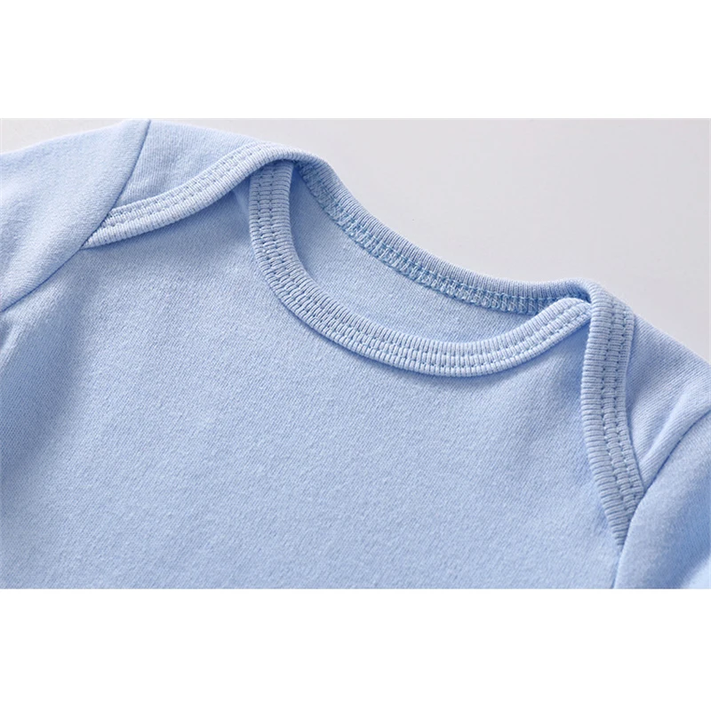 Детский однотонный комбинезон из 100% хлопка с длинным рукавом | Мать и ребенок