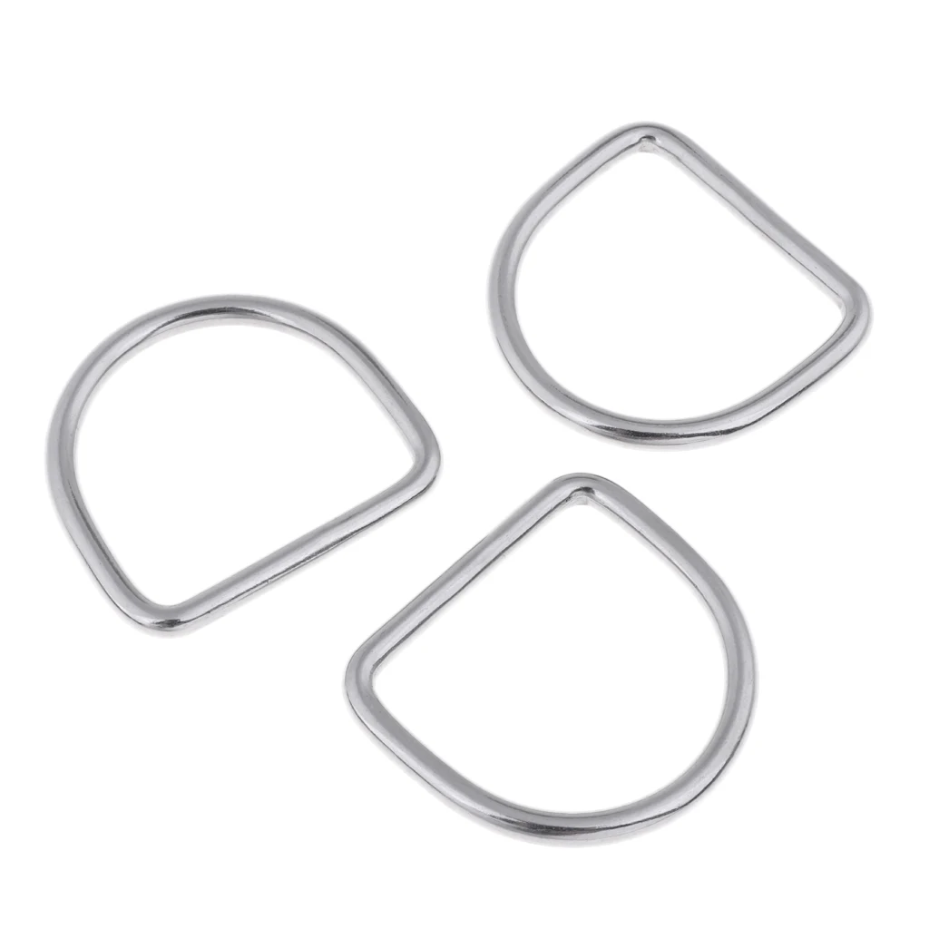 

3Pcs Heavy Duty Diving Scuba Bent D Ring for Webbing Weight Belt Attachment