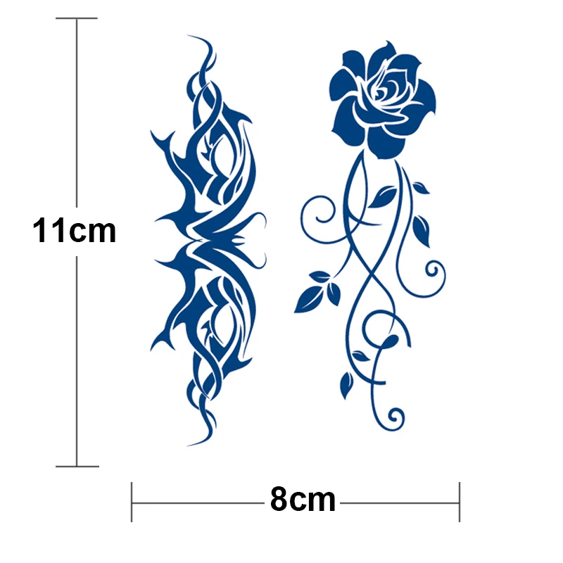 10pcs/lot juice ink tattoo natural hand arm sleeve long lasting temporary stickers small tiger snake dragon gun design | Красота и