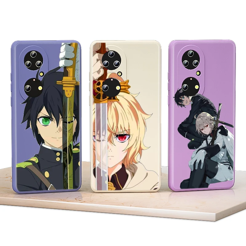 Жидкий силиконовый мягкий чехол Seraph of the End Для Huawei P50 P30 P20 P Smart Z 2021 Pro Plus P40 Lite E 2019