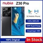 Оригинальный Смартфон ZTE Nubia Z30 Pro 5G, AMOLED экран 6,67 дюйма, 144 Гц, гибкий изогнутый экран, Восьмиядерный процессор Snapdragon 888, поддержка SuperCharge 120 Вт