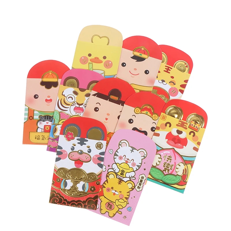 

Lucky Money Packet Chinese Zodiac New Year Red Envelopes Cute Cartoon Tiger Animal Print Red Packets Hongbao 2022