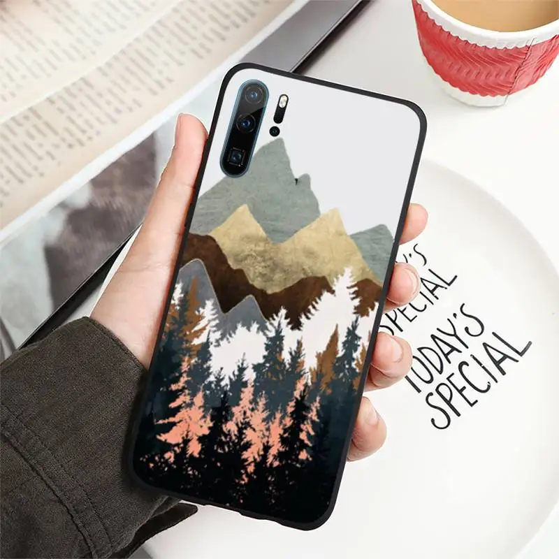 

Mountain Marble Moon Phone Case For Huawei honor Mate P 9 10 20 30 40 Pro 10i 7 8 a x Lite nova 5t