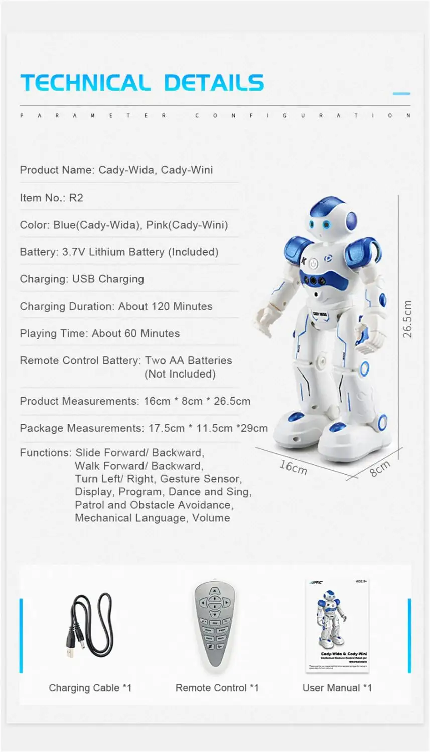 

Size 26CM RC Remote Control Robot Smart Action Walk Sing Dance Action Figure Gesture Sensor Toys Gift for Children Kids Gifts