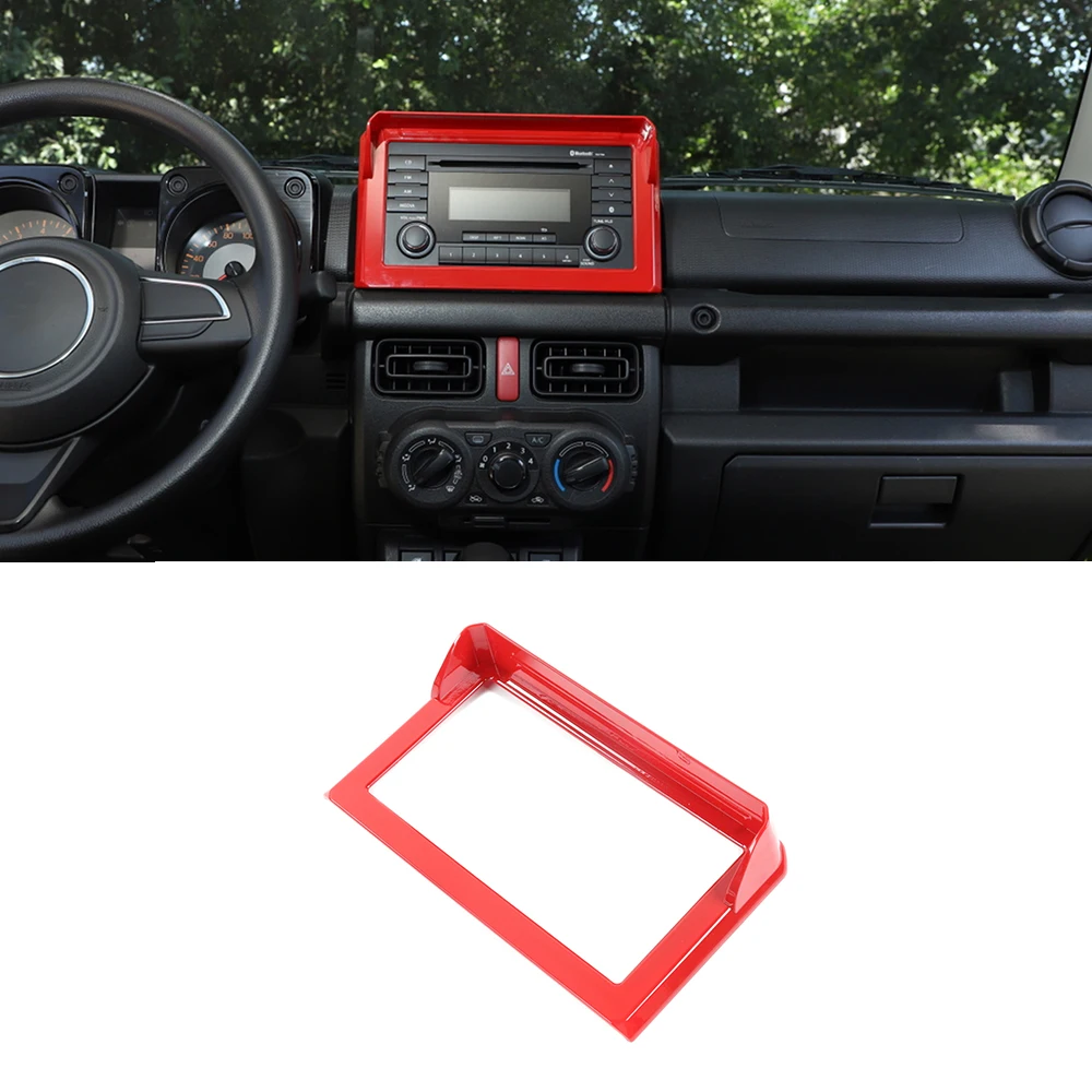 

for Suzuki Jimny 2019 2020 2021 2022 JB64 JB74 Car Navigation Screen Decoration Panel Cover Interior Accessory Red Carbon Fiber