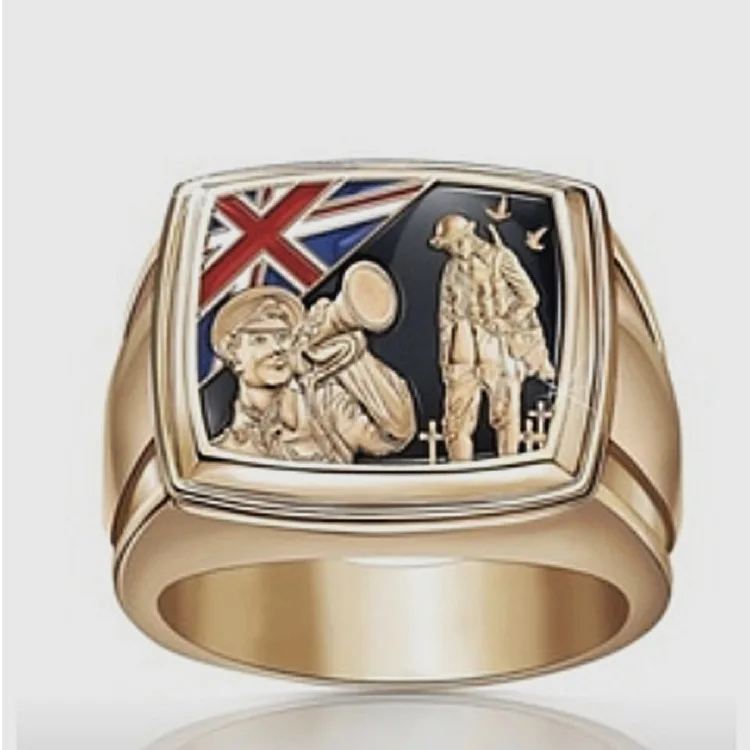 

Fashion Jewelry Rings, Union jack horn ring, Men's ring