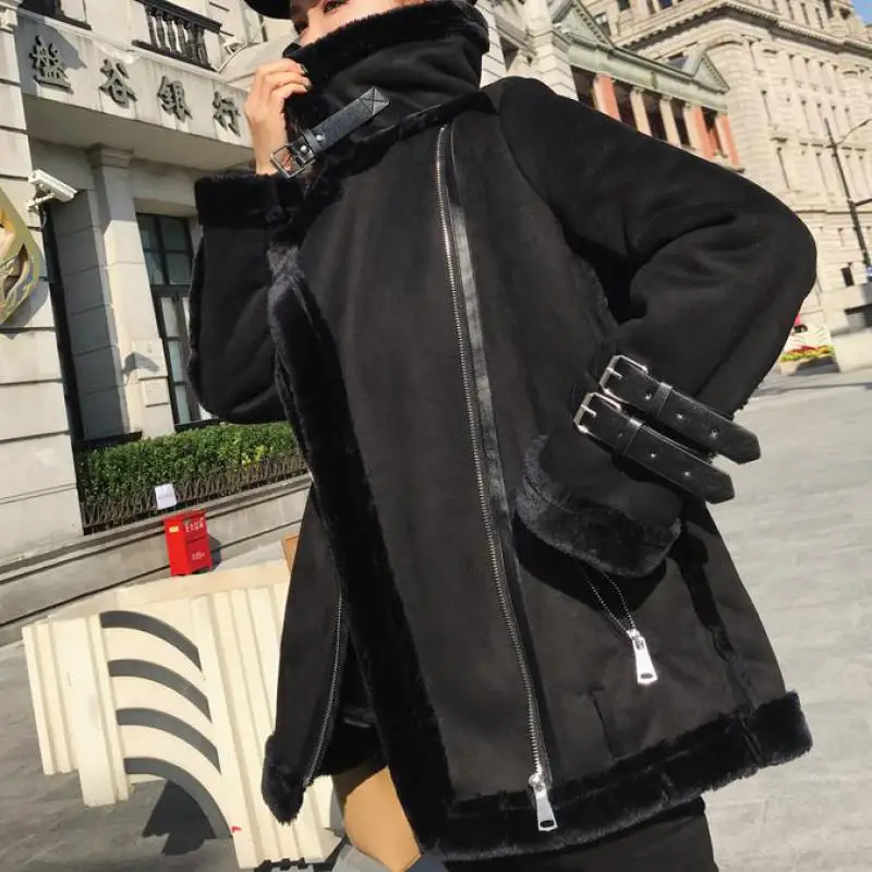 Getвесеннее Женское пальто Куртки из искусственной кожи женские меховые кожаные
