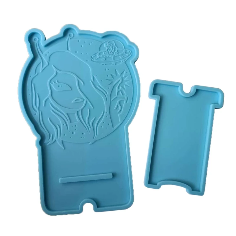 

Handmade Cool Girl Mobile Phone Stand Silicone Resin Mold Phone Holder Epoxy Resin Moulds Craft Cell Phone Bracket Mold T84A