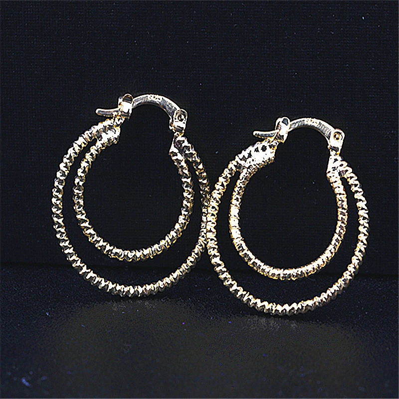 

New Gold Color Earrings Temperament Female Models Wild Ear Ring Ear Jewelry