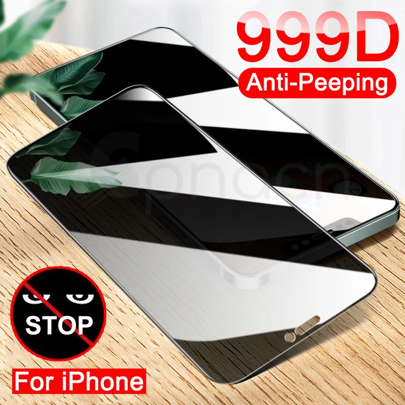 Анти шпион закаленное стекло для iPhone X XR XS 12 11 Pro Max приватные экранные протекторы 8
