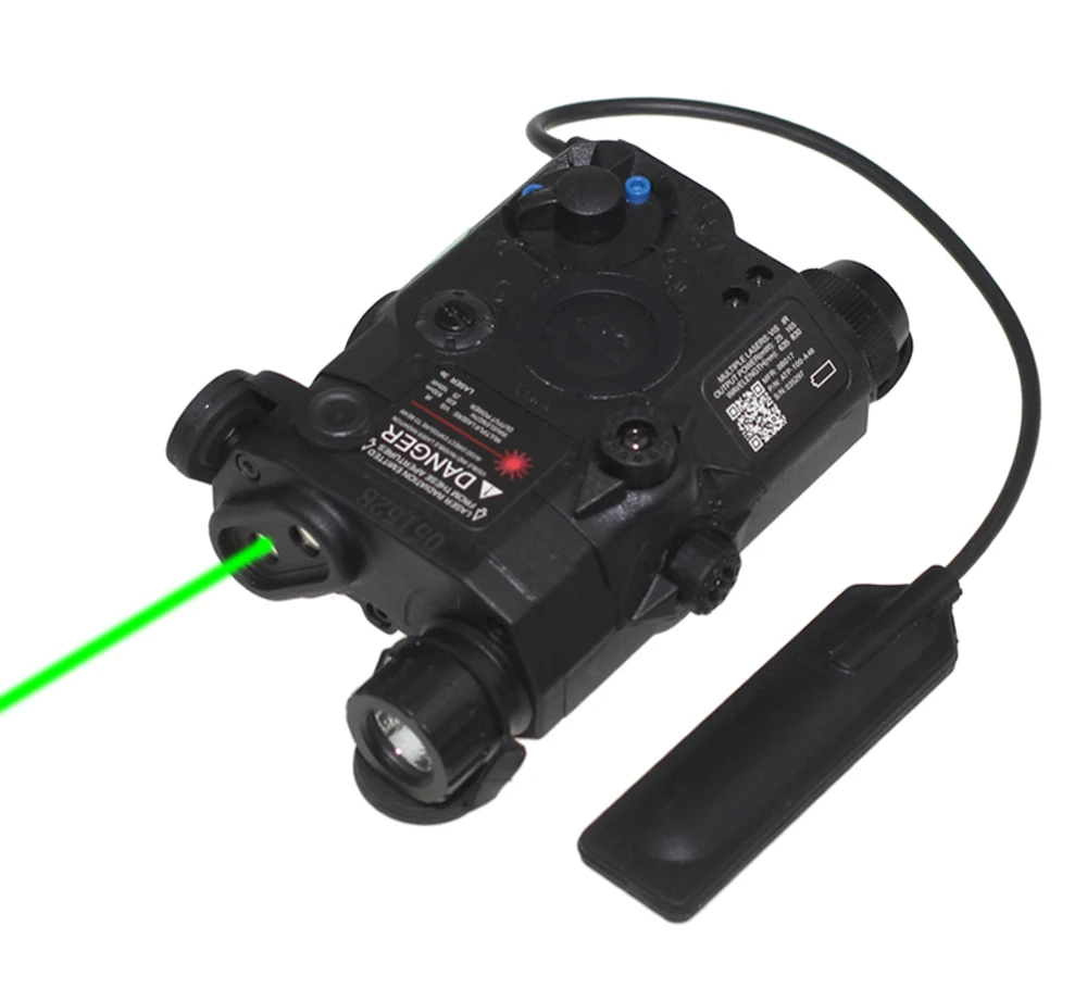 Tactical Weapon Lights EX 149 White Light with Green Dot laser Sight  LED Flashlight with Double Remote Control Switch Black