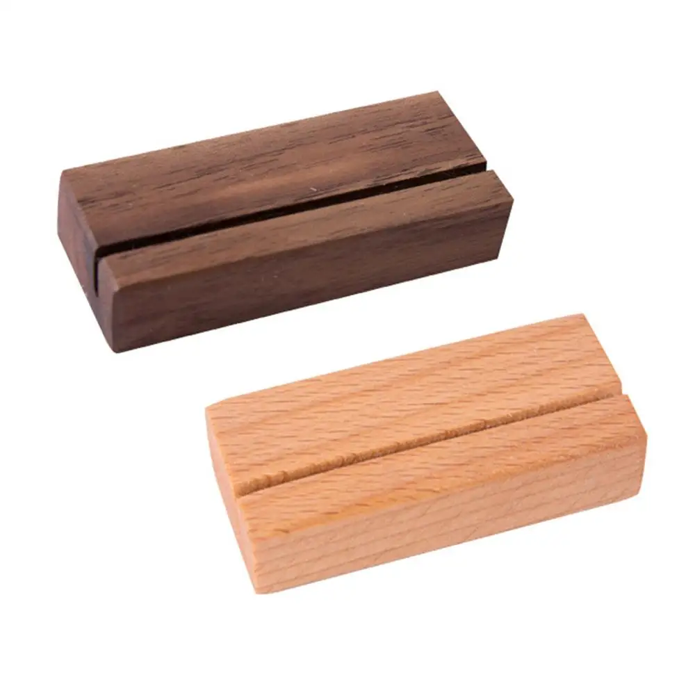 Деревянные цифры Фото Дисплей Стенд бизнес держатель для карт имя памятки зажимы