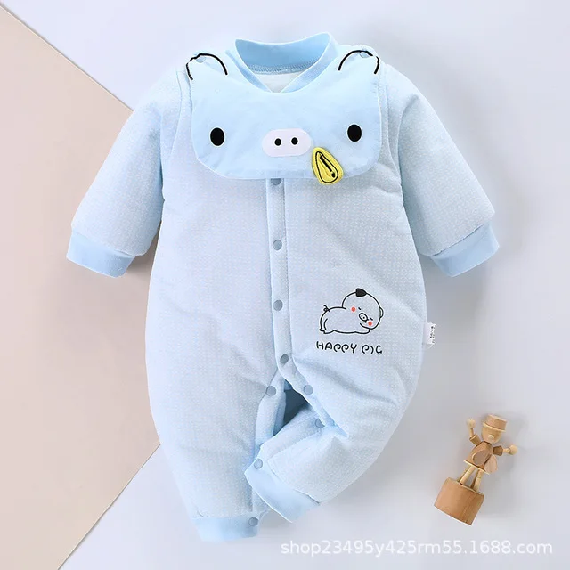 

Baby winter warm padded baby onesie new baby clothes men and women baby clothes thin cotton crawl clothing