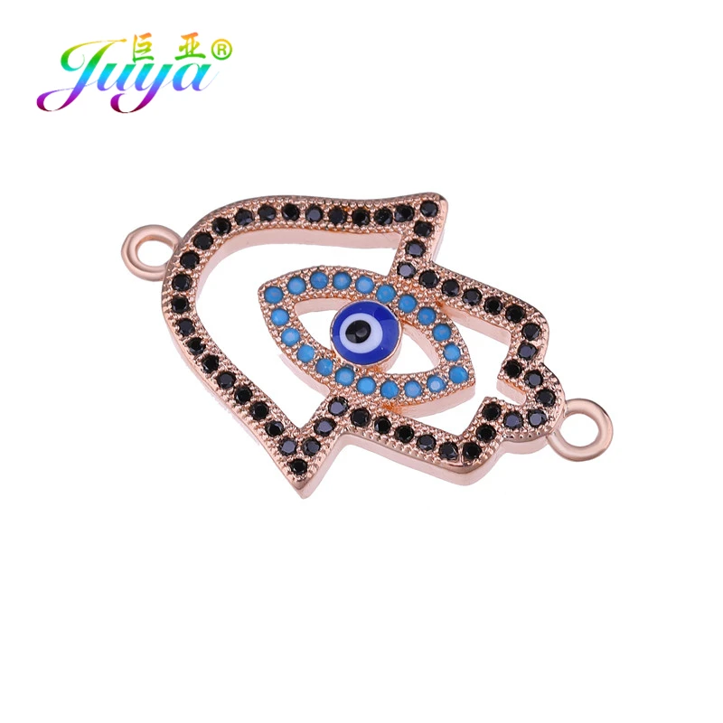 Rose Gold Juya DIY аксессуары для ювелирных изделий, принадлежности для рук Хамса, сглаза, очаровательные соединители для женщин и мужчин, классический турецкий материал для изготовления ювелирных изделий - Цвет: Rose Gold