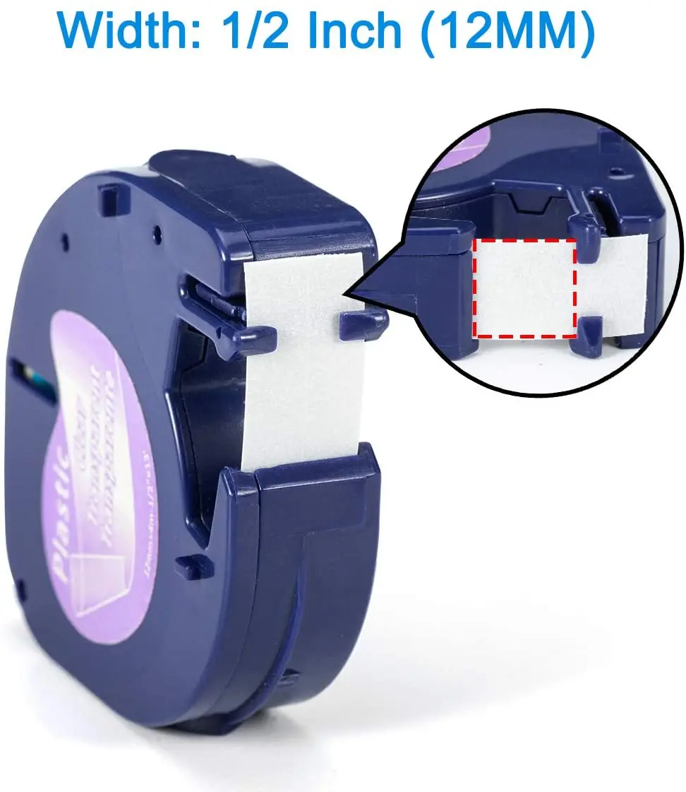 Unistar 3 шт. лента для этикеток Letratag 12 мм совместима с принтера Dymo A16952 черная на