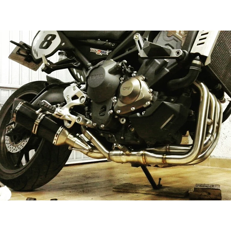 

MT-09 FZ-09 Motorcycle Full Exhaust System Header Loop Front Pipe Muffler MT09 FZ09 XSR900 2014-2018 NOT for Tracer