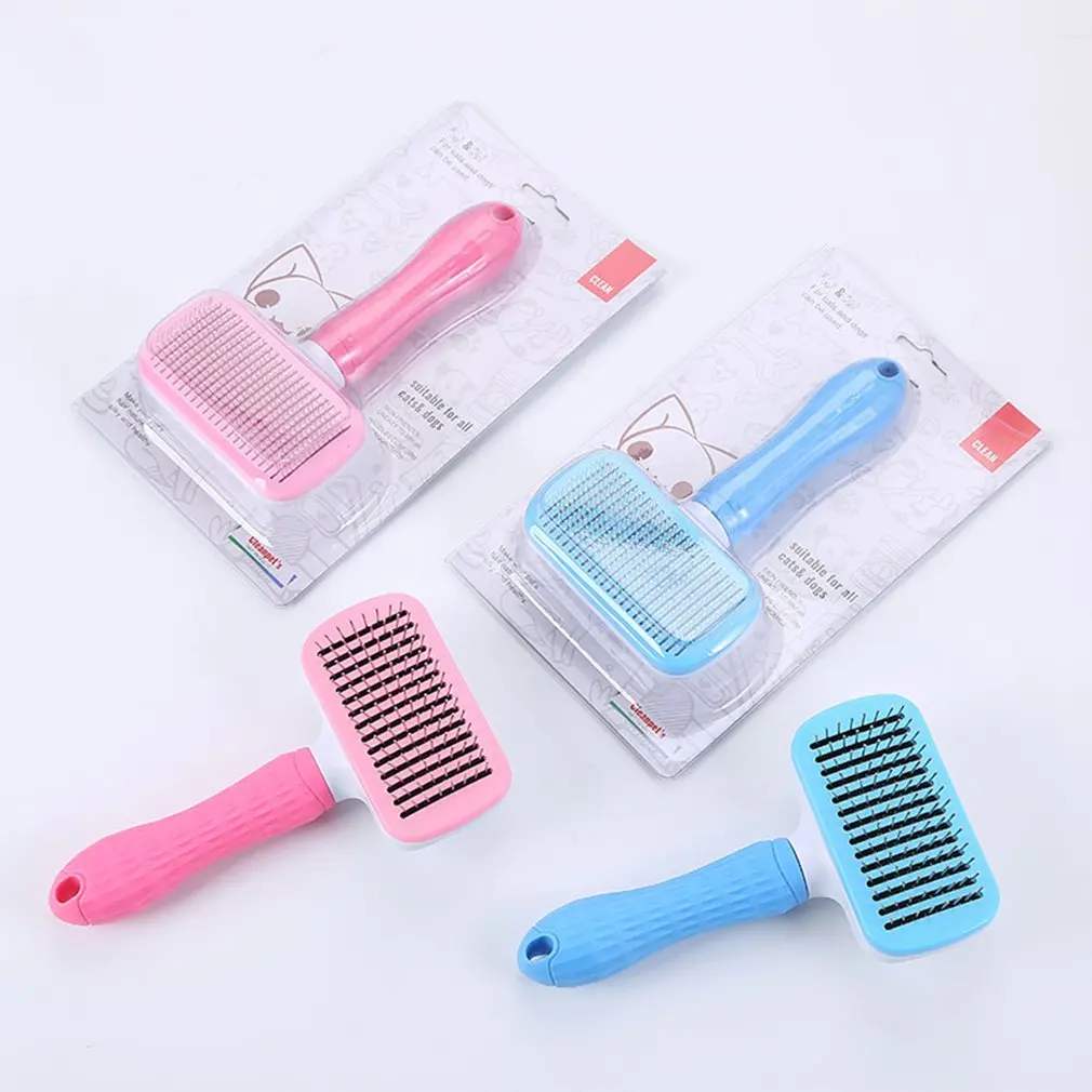 

Dog Self Cleaning Slicker Brush Cat Brush with Massage Particles Removes Loose Hair Dogs Grooming Comb Promote Circulation