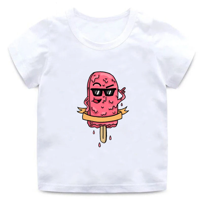 

Children's short-sleeved t-shirt European and American fashion cute ice cream print round neck summer boys and girls t-shirts
