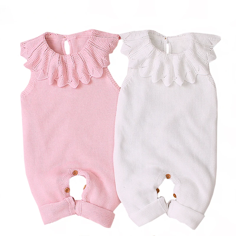 

Korean Style Spring Autumn Toddler Baby Girl Sleeveless Knitting Romper Newborn Baby Girls Knitting Jumpsuit Baby Girls Clothes