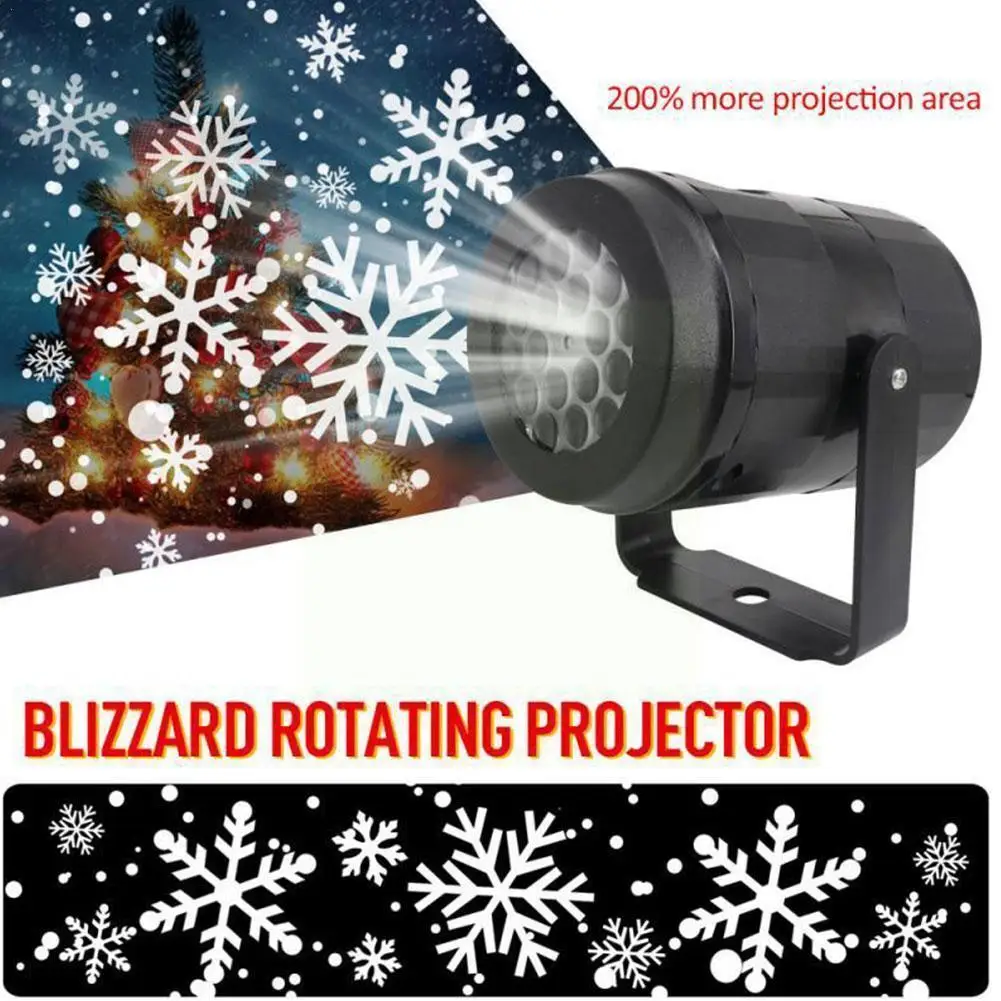 

LED Stage Lights LED snowflake light white snowstorm holiday atmosphere lamp special party Christmas projector family B7V5