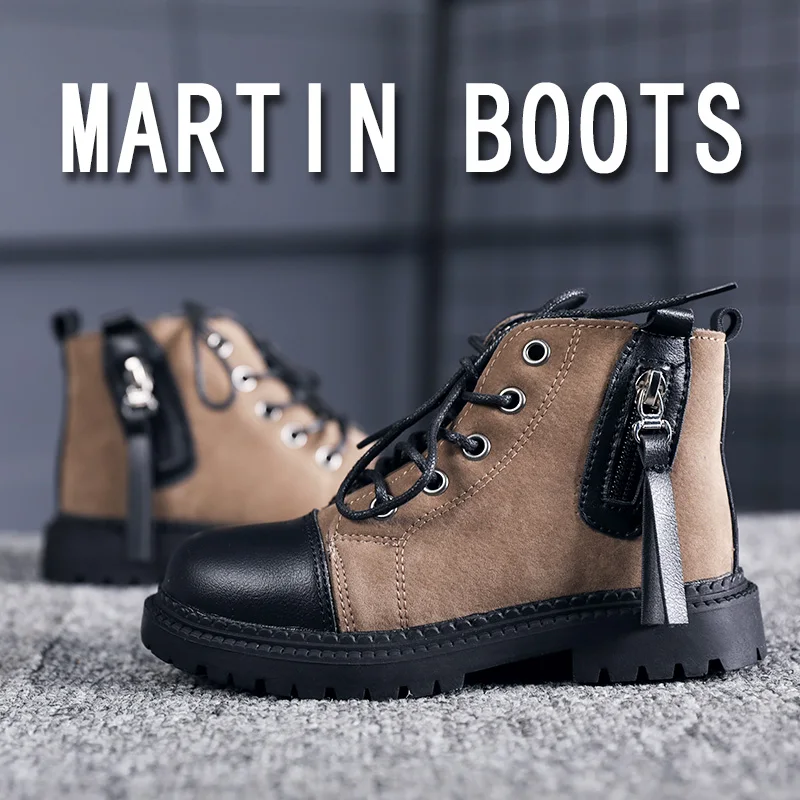 

Детские ботинки с круглым носком, на липучке