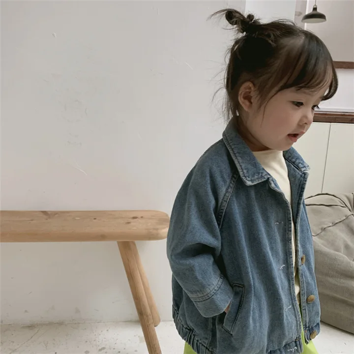 Весенне-осенние модные джинсовые куртки в Корейском стиле для мальчиков и