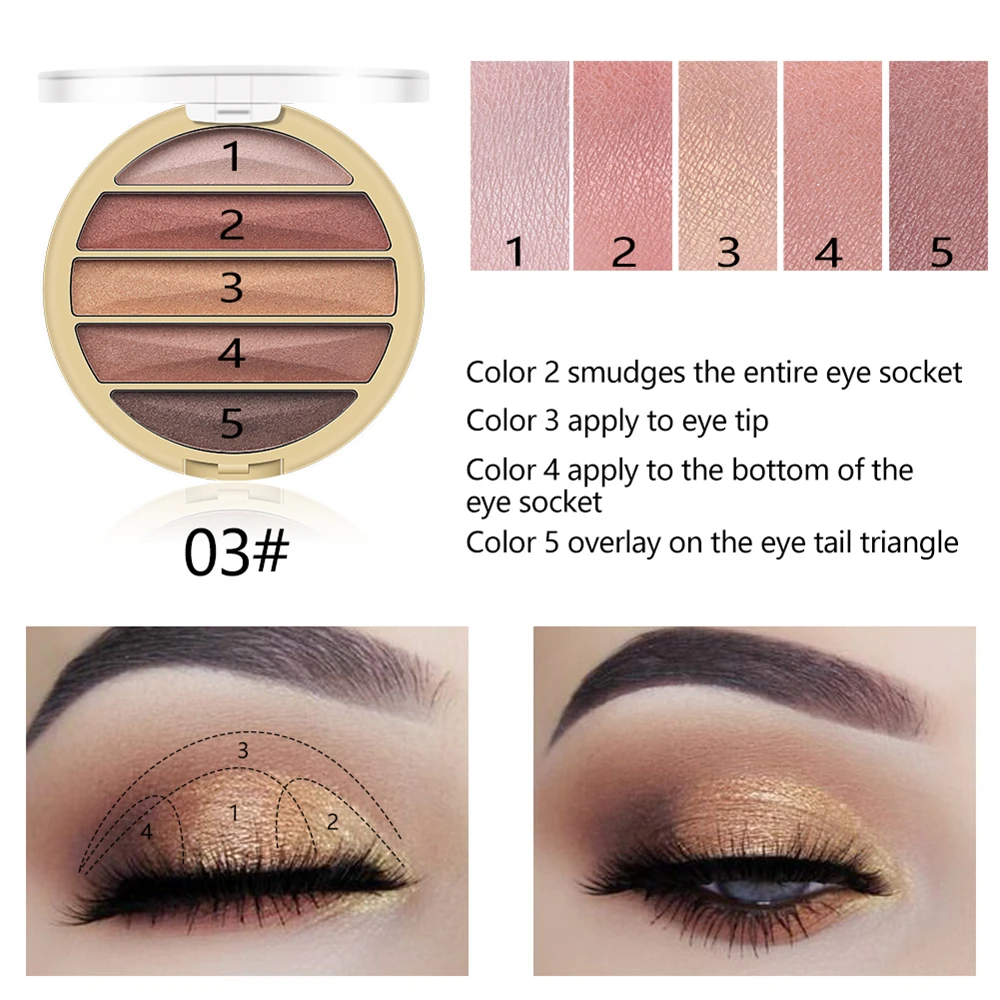 MISS ROSE 5 цветов блестящая матовая палитра теней для век макияж блестящий пигмент