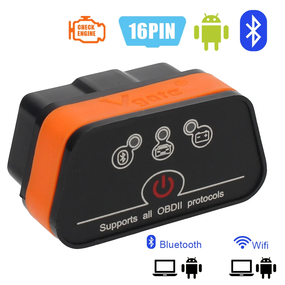 Автомобильный сканер OBD2 Vgate Icar2 ELM327 V2.1 диагностические инструменты считыватель