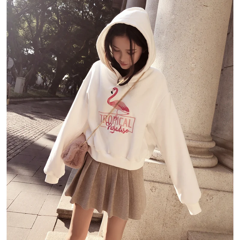 Mishow Женские толстовки женские худи с вышитой буквой и &quotфламинго&quot MX17D6233 |