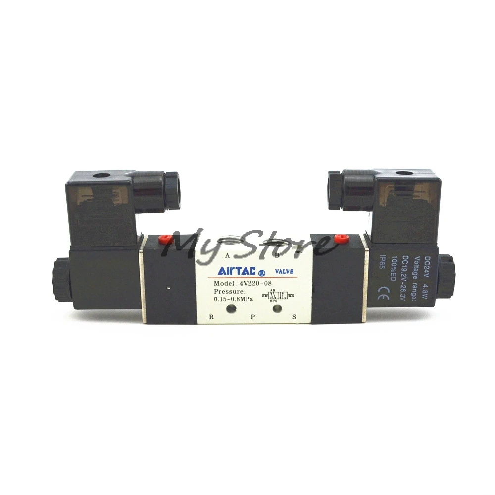 AIRTAC 4V220-08 5 Путь 2 Позиция 1/" Пневматический электромагнитный клапан DC12V DC24V AC110V AC220V