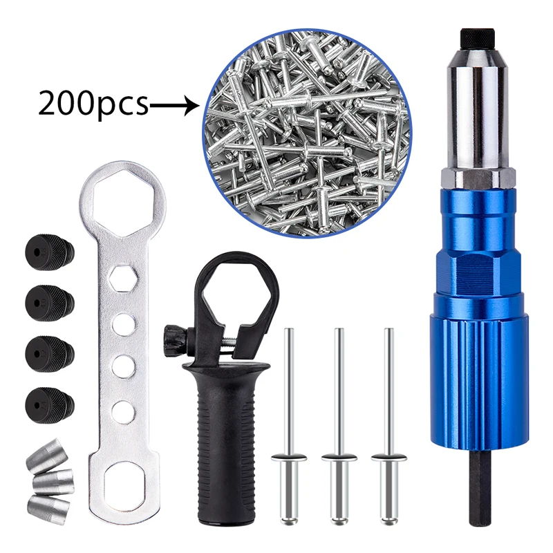 

Electric Rivet Gun Adapter Drill Nail Guns Riveters Accessories Tools Used to pull fast out all kinds of Various rivets