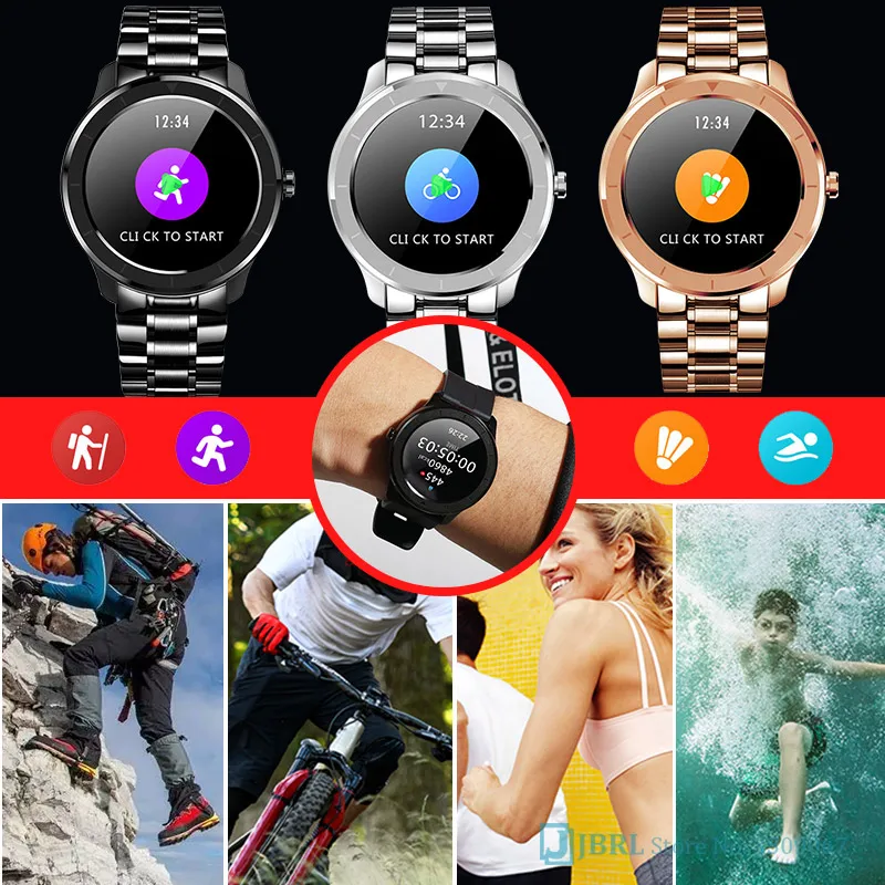 

Bluetooth Steel Smart Watch Men Sport Bracelet Smartwatch IP68 Fitness Tracker Watch For IOS Android Man Smart Clock Smart-Watch