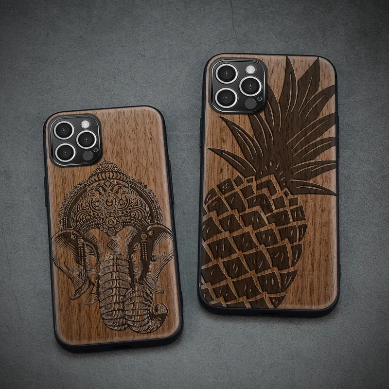 

Carveit For Samsung Note 10 20 S10 S20 S21 Plus Ultra FE Wood Cases iPhone 13 11 12 Pro Mini SE 2020 7 8 Plus X Xr Xs Max Shells