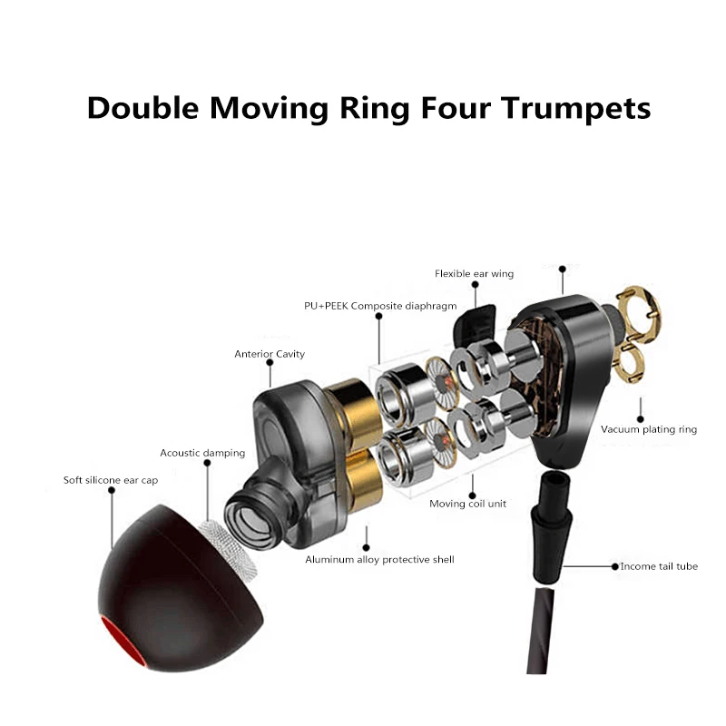 Спортивные наушники HIFI с объемным 3D звуком проводные 3 5 мм ультрабасами