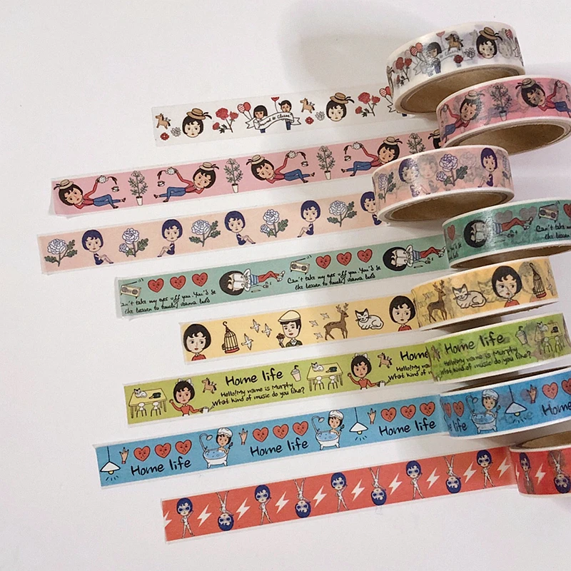 2 шт./компл. Ретро мультяшная Милая комиксная детская Васи лента Корейская
