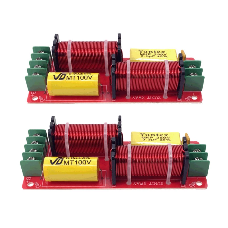 2PCS 2 Way 150W DIY Speaker Filter Circuit Frequency Divider Home 2600Hz Treble Bass Theater Hifi Stereo Audio Crossover Filters |