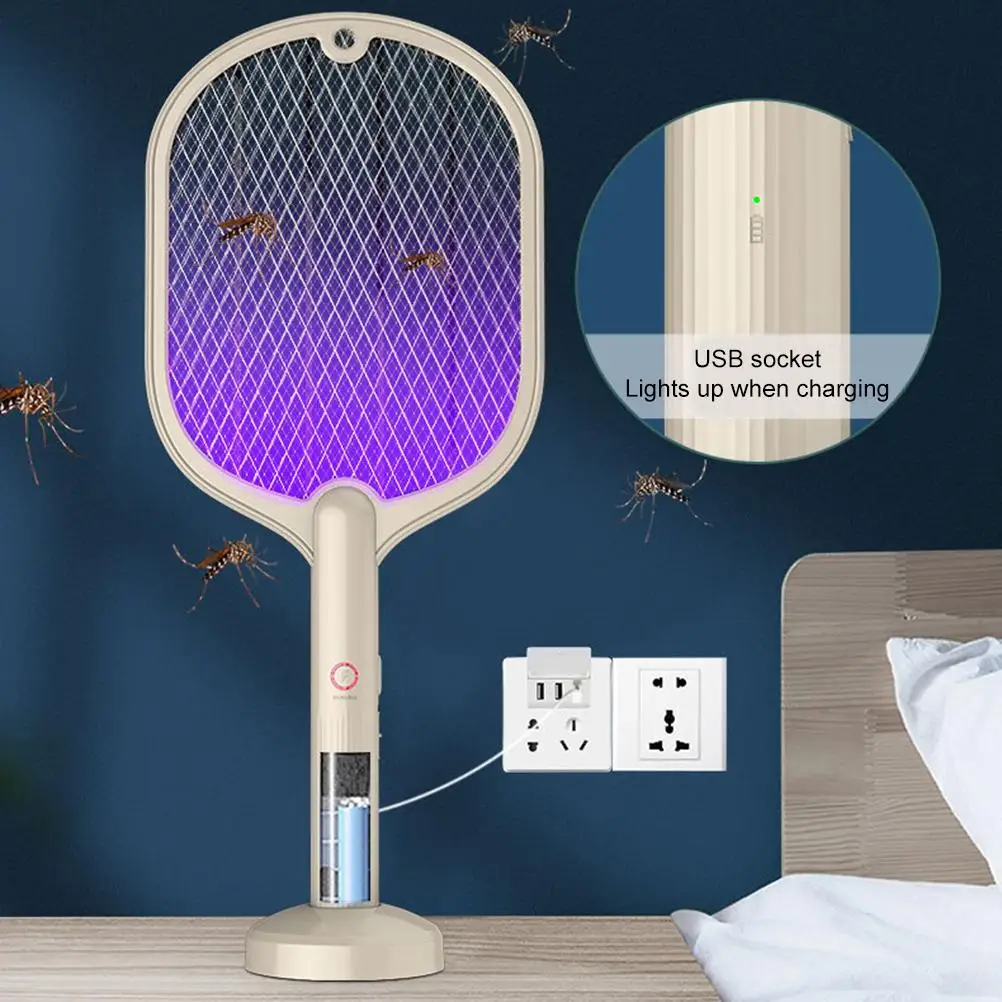 2 в 1 светодиодный электрическая ловушка для комаров электрические мухобойка